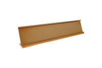 Heavy Duty Desk Name Plate Holder made from sturdy anodized aluminum in silver, gold or black and 8", 10" or 12" lengths, holds a thicker 2 ply material for double message on two sides, used in banks, schools, secretary offices, in a variety of colors