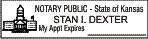 Kansas Notary Public stamps with My Appointment Expires blank or an expiration date can be used.  Official Notary stamps used on legal document. Other states include Missouri Notary stamps, Oklahoma notary, Nebraska notary and Colorado notary as well as T