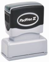 This PadFree stamp requires no ink pads and makes a crisp, clear impression for use in offices as stock title stamps such as PAID, RECEIVED, ENTERED, EMAILED, SCANNED, in a variety of colors.